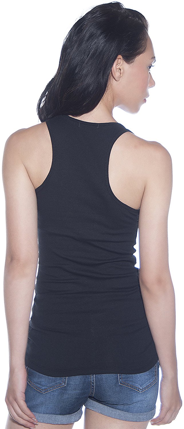 Juniors Basic Racerback Ribbed Workout Cotton Camisole Juniors Basic Racerback Ribbed Workout Cotton Camisole