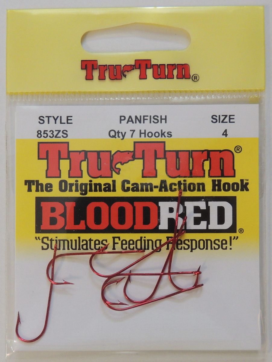 Tru-Turn 853ZS Panfish//Crappie Hook Cam-Action Blood Red qty 7
