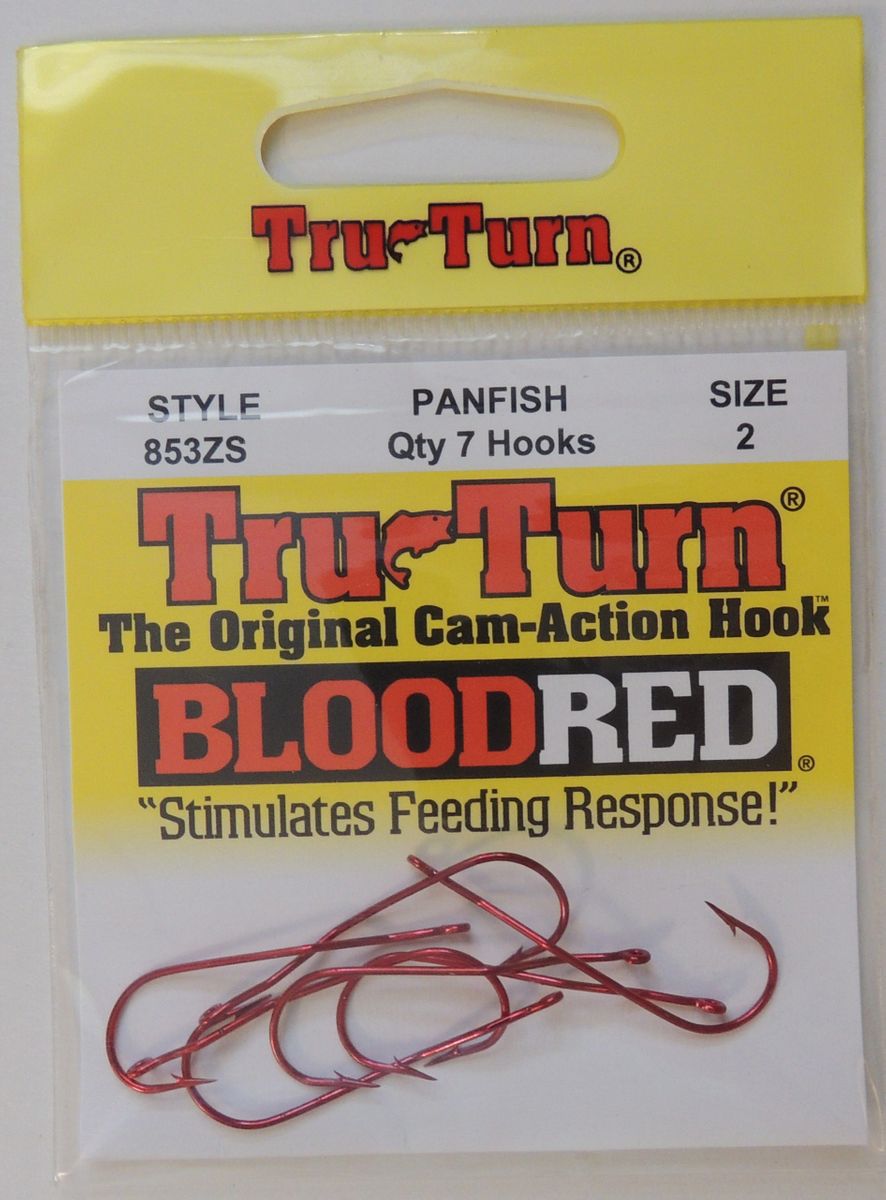 Tru-Turn 853ZS Panfish//Crappie Hook Cam-Action Blood Red qty 7