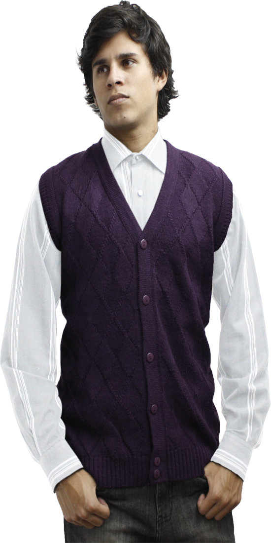 Maglione uomo lana alpaca maglia scollo V bottoni golf gilet design diamante - Foto 58 di 75