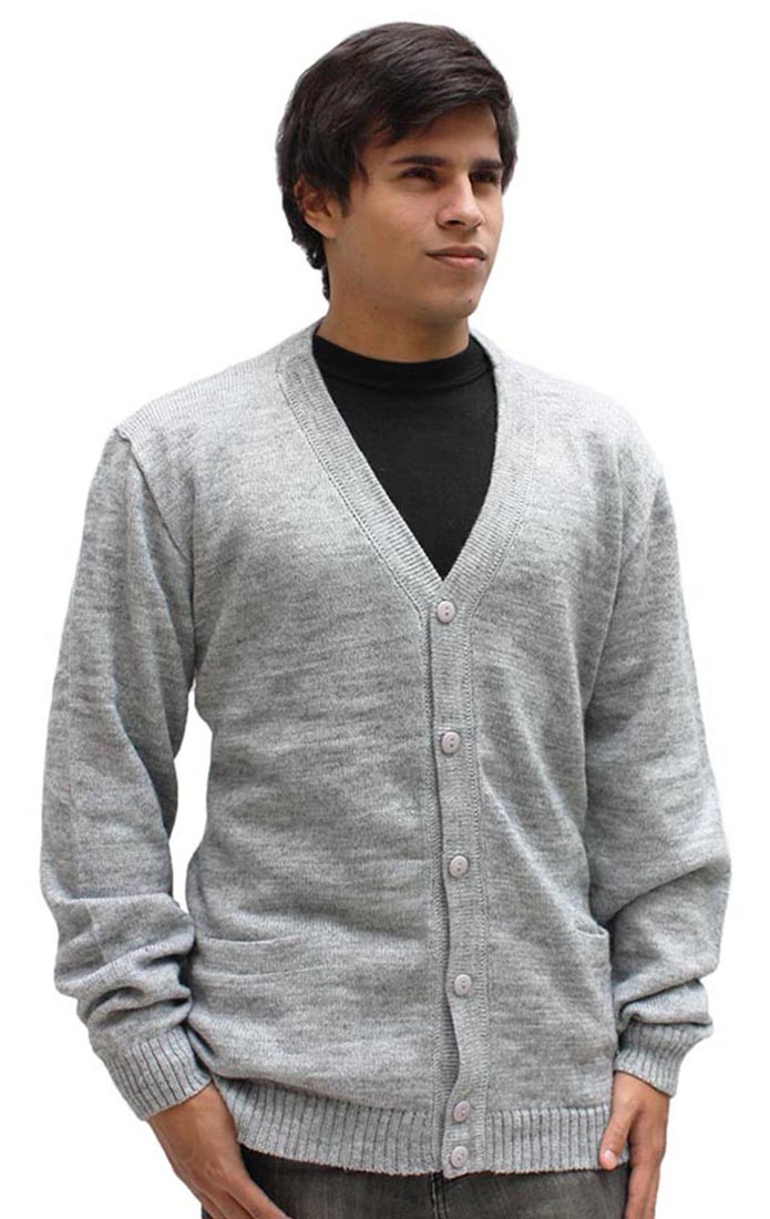 Mens Alpaca Wool Golf Cardigan Sweater VNeck Button Down Coat eBay