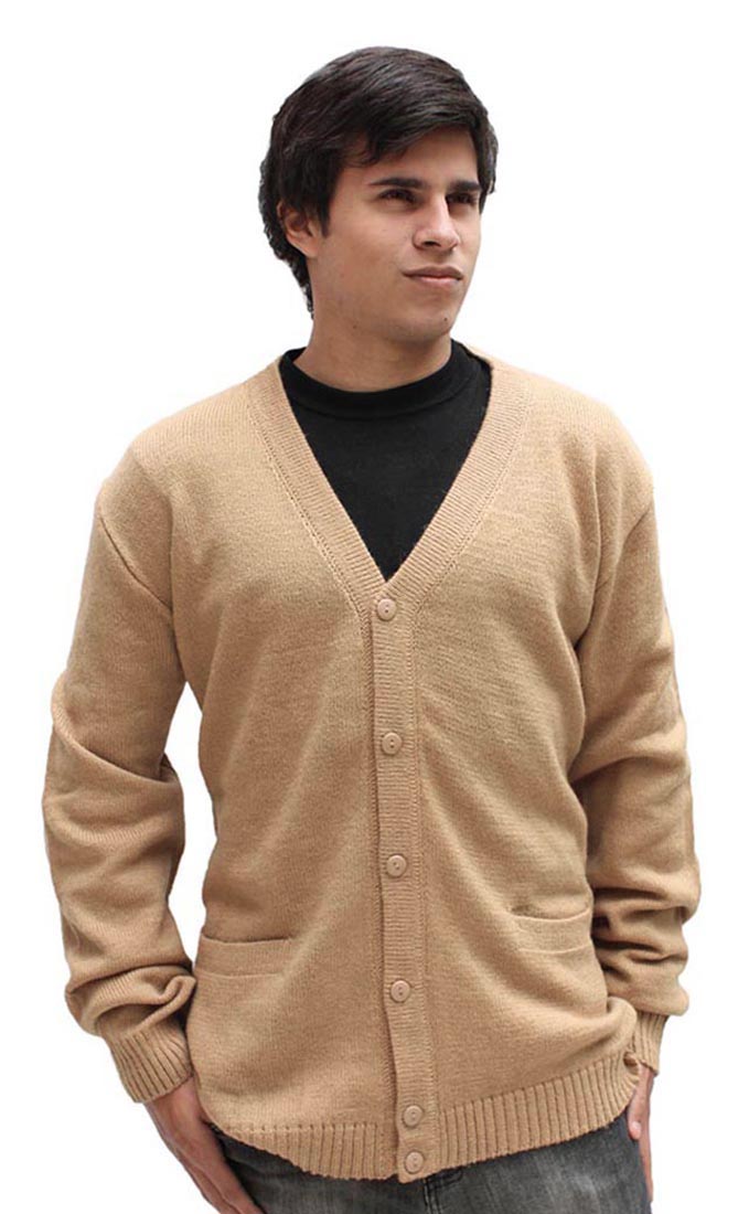 Mens Alpaca Wool Golf Cardigan Sweater VNeck Button Down Coat eBay