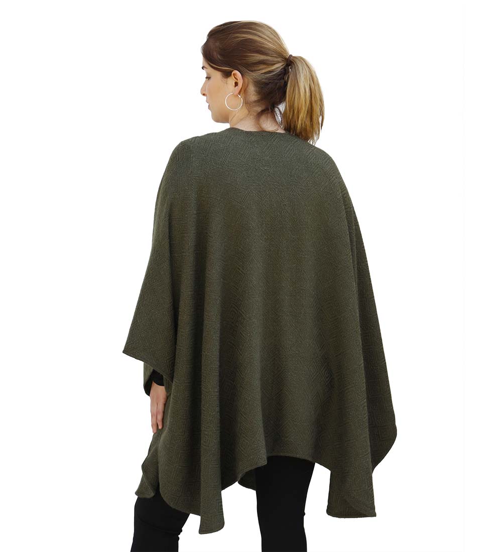 Alpaca Poncho Wool Alpaca Blend Poncho for Women Cloak Cape Coat Ruana Textured