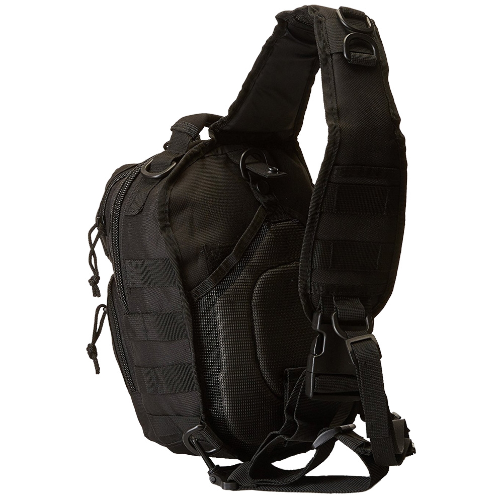 MilTec Single Shoulder Strap 10L Black Tactical Assault Backpack