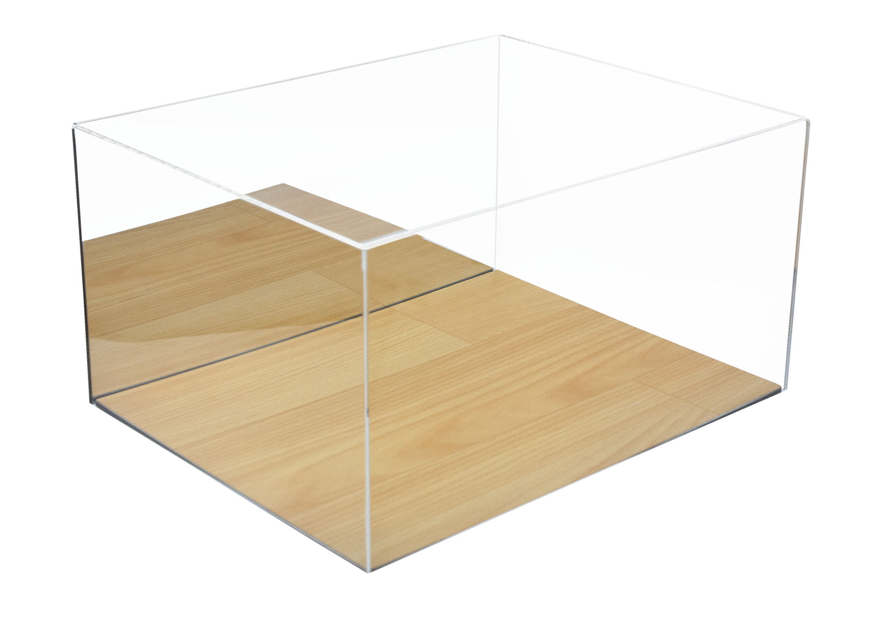 Basketball Shoe Acrylic Display Case with Mirror and Wood Floor A025