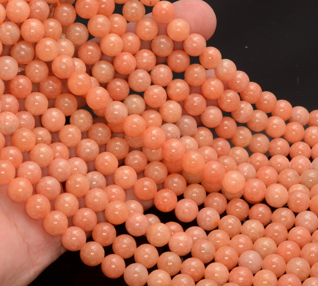 A259 Orange Peach Calcite Gemstone Grd Aaa Round 6mm 8mm 10mm 12mm Loose Beads
