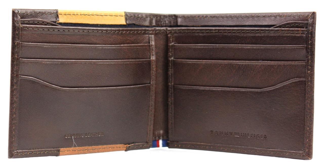 Tommy Hilfiger Men/'s Premium Leather Credit Card ID Wallet Passcase 31TL130013