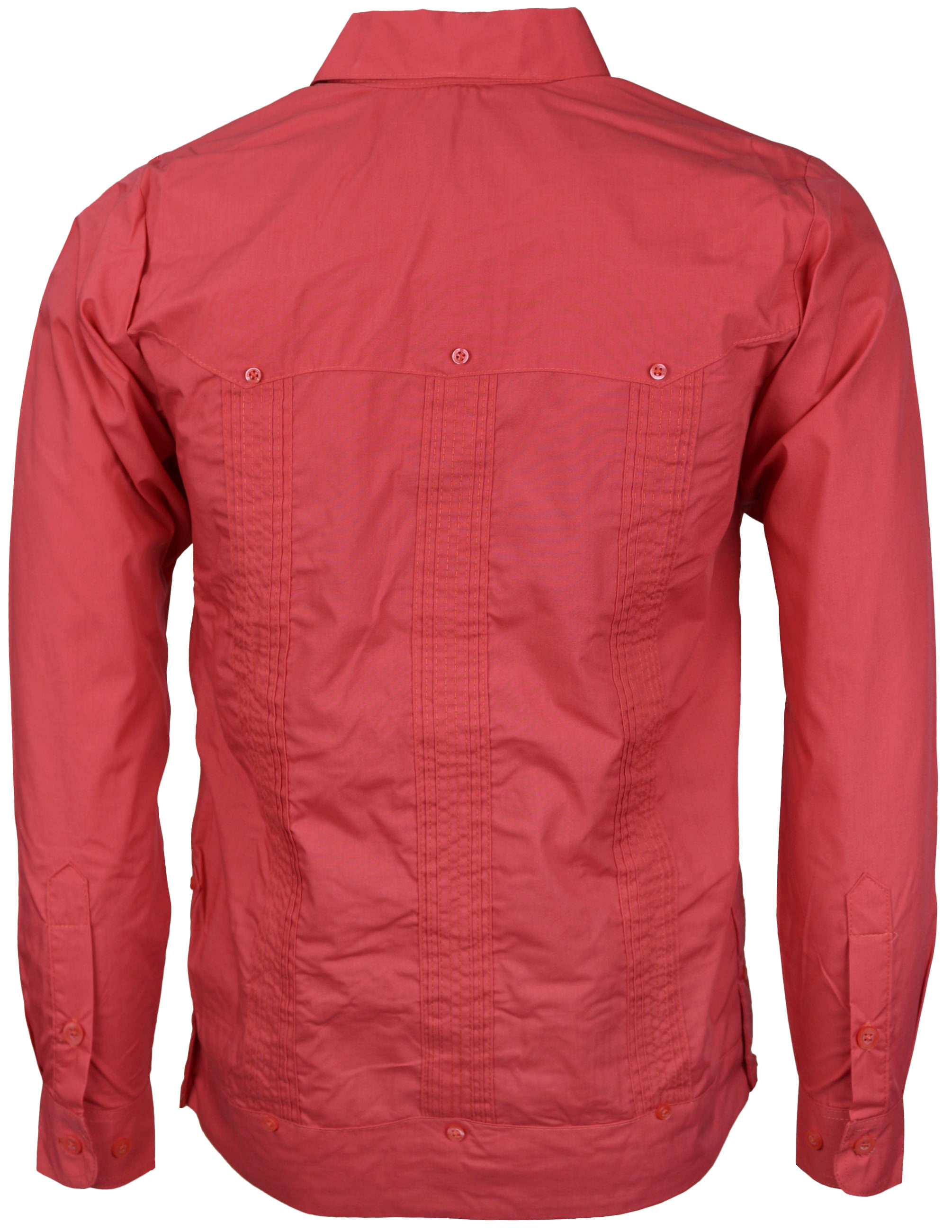 Men/'s Guayabera Cuban Beach Long Sleeve Button Up Casual Dress Shirt SLIM FIT
