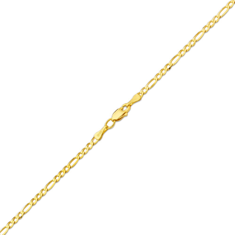 Details about / 14K Yellow Gold 2.5mm Solid Figaro Chain Necklace Available in 16 to 24 inches