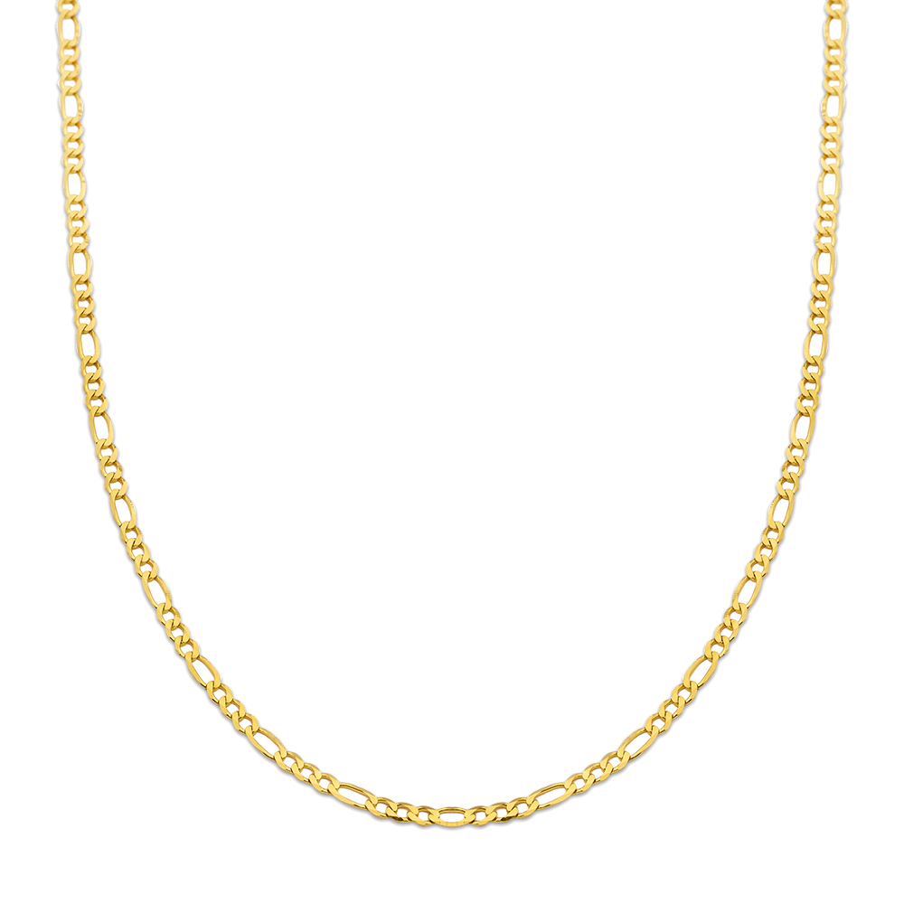 Details about / 14K Yellow Gold 2.5mm Solid Figaro Chain Necklace Available in 16 to 24 inches