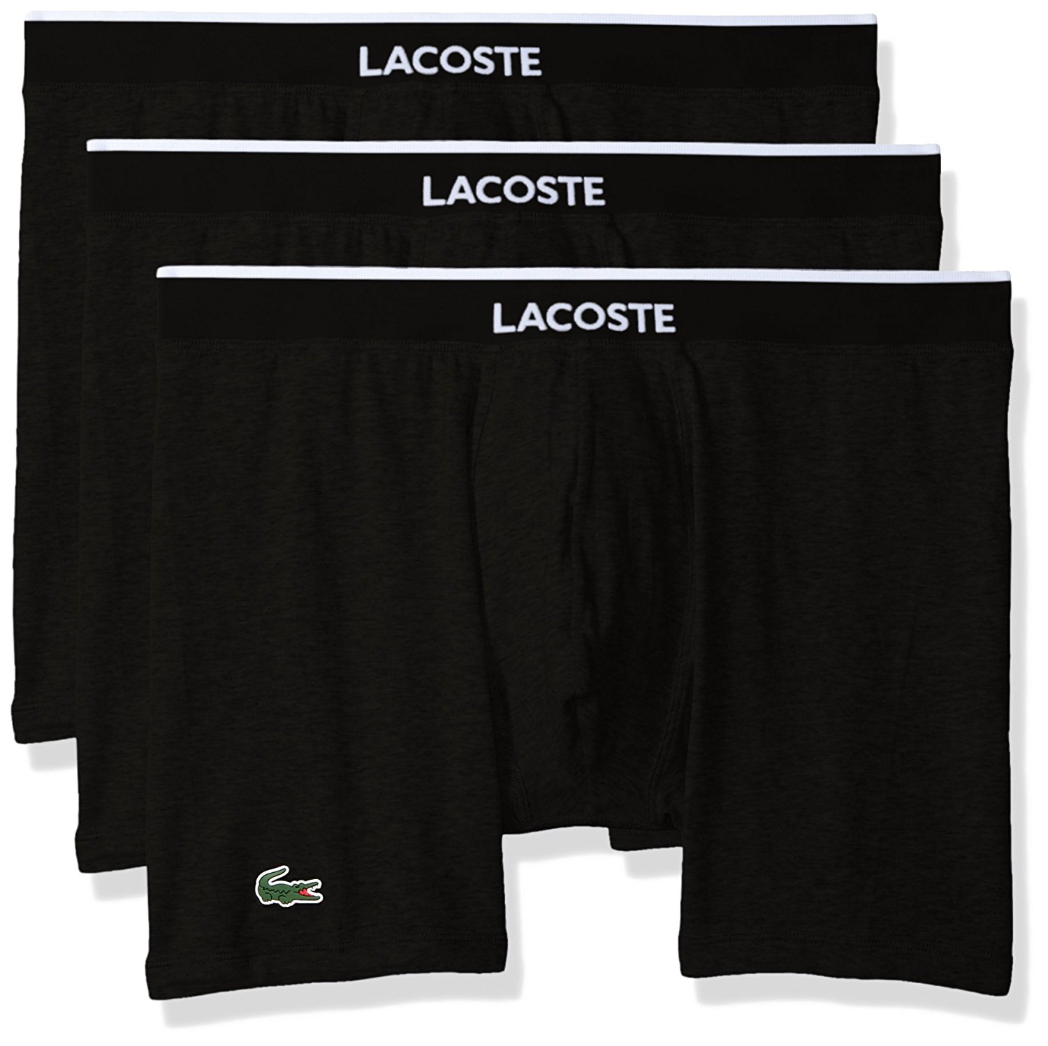Lacoste Men/'s 3 Pack Cotton Stretch Trunk Boxer Brief Underwear