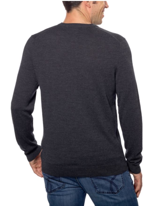 Calvin Klein Mens Extra Fine Merino Wool Long Sleeve Pullover VNeck