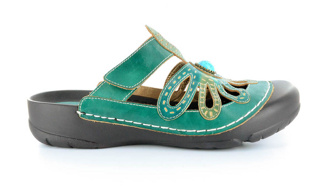 CORKYS Womens Elite Stone Adjustable SlideOn Bump Toe Leather Clog