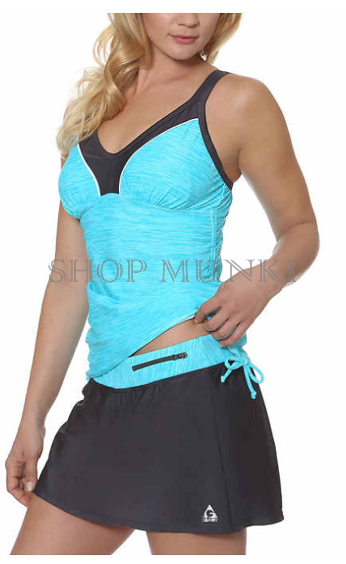 Gerry Womens 2 Piece Tankini Swimsuit Set with 4Way Stretch and Built