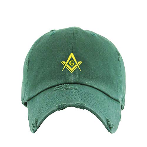Masonic Symbol Vintage Baseball Cap Embroidered Adjustable Distressed Dad Hat - Picture 7 of 14