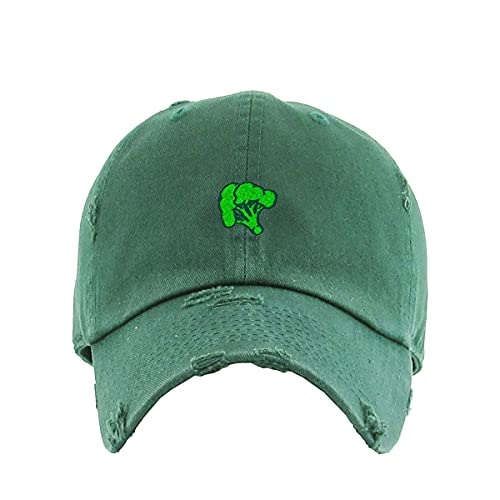 Broccoli Vintage Baseball Cap Embroidered Cotton Adjustable Distressed Dad Hat - Picture 7 of 15