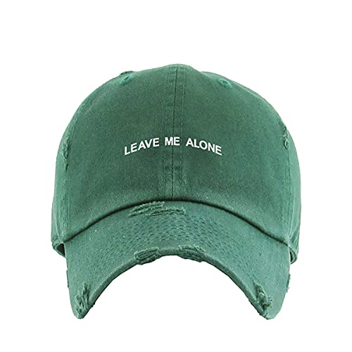 Cappello da baseball vintage Leave Me Alone ricamato regolabile effetto invecchiato - Foto 7 di 15