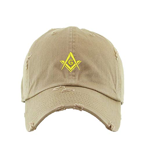 Masonic Symbol Vintage Baseball Cap Embroidered Adjustable Distressed Dad Hat - Picture 8 of 14