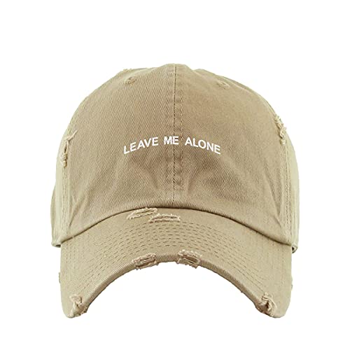 Cappello da baseball vintage Leave Me Alone ricamato regolabile effetto invecchiato - Foto 8 di 15