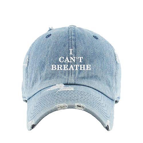 I Can't Breathe Vintage Baseball Cap - Embroidered Cotton, Adjustable Dad Hat, Gray Camo - View #8