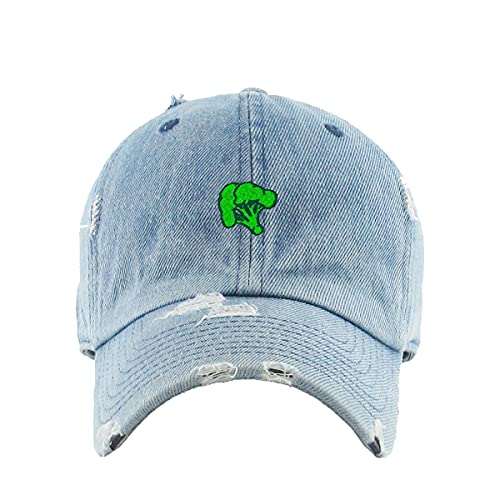 Broccoli Vintage Baseball Cap Embroidered Cotton Adjustable Distressed Dad Hat - Picture 9 of 15