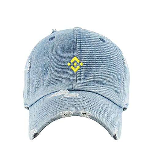 Binance Vintage Baseball Cap bestickt Baumwolle verstellbar abgenutzt Papa Mütze - Bild 14 von 15