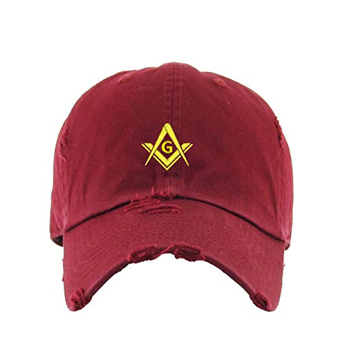 Masonic Symbol Vintage Baseball Cap Embroidered Adjustable Distressed Dad Hat - Picture 10 of 14