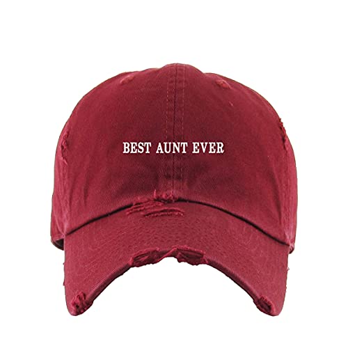 Best Aunt Ever Vintage Baseball Cap Embroidered Adjustable Distressed Dad Hat - Picture 10 of 15