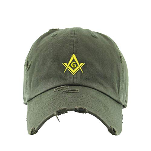 Masonic Symbol Vintage Baseball Cap Embroidered Adjustable Distressed Dad Hat - Picture 12 of 14
