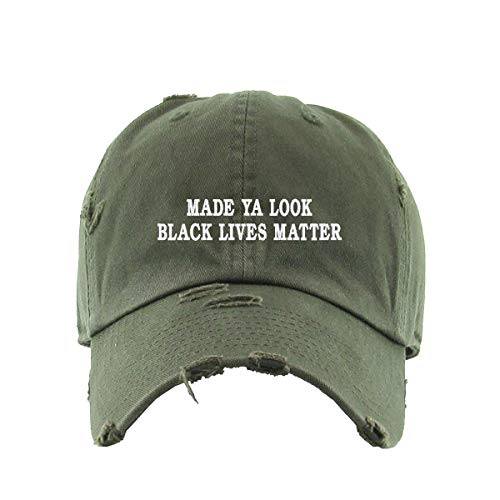 Made Ya Look Black Lives Matter Vintage Embroidered Distressed Dad Hat - Picture 12 of 15