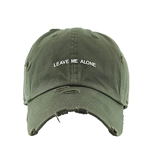 Cappello da baseball vintage Leave Me Alone ricamato regolabile effetto invecchiato - Foto 12 di 15
