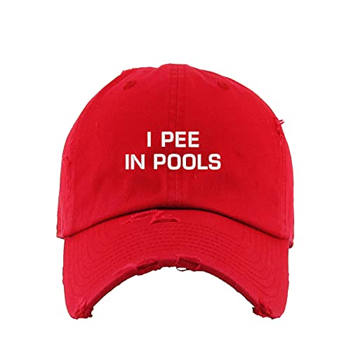I Pee in Pools Vintage Baseballkappe bestickt verstellbar Distressed Dad Mütze - Bild 9 von 15