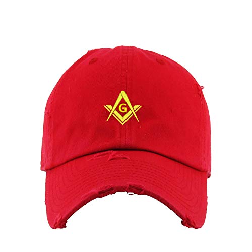 Masonic Symbol Vintage Baseball Cap Embroidered Adjustable Distressed Dad Hat - Picture 13 of 14
