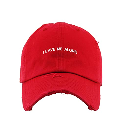 Cappello da baseball vintage Leave Me Alone ricamato regolabile effetto invecchiato - Foto 13 di 15