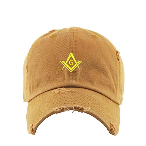 Masonic Symbol Vintage Baseball Cap Embroidered Adjustable Distressed Dad Hat - Picture 14 of 14