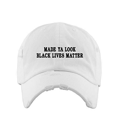 Made Ya Look Black Lives Matter Vintage Embroidered Distressed Dad Hat - Picture 15 of 15