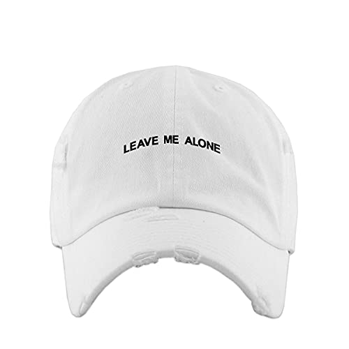 Cappello da baseball vintage Leave Me Alone ricamato regolabile effetto invecchiato - Foto 15 di 15