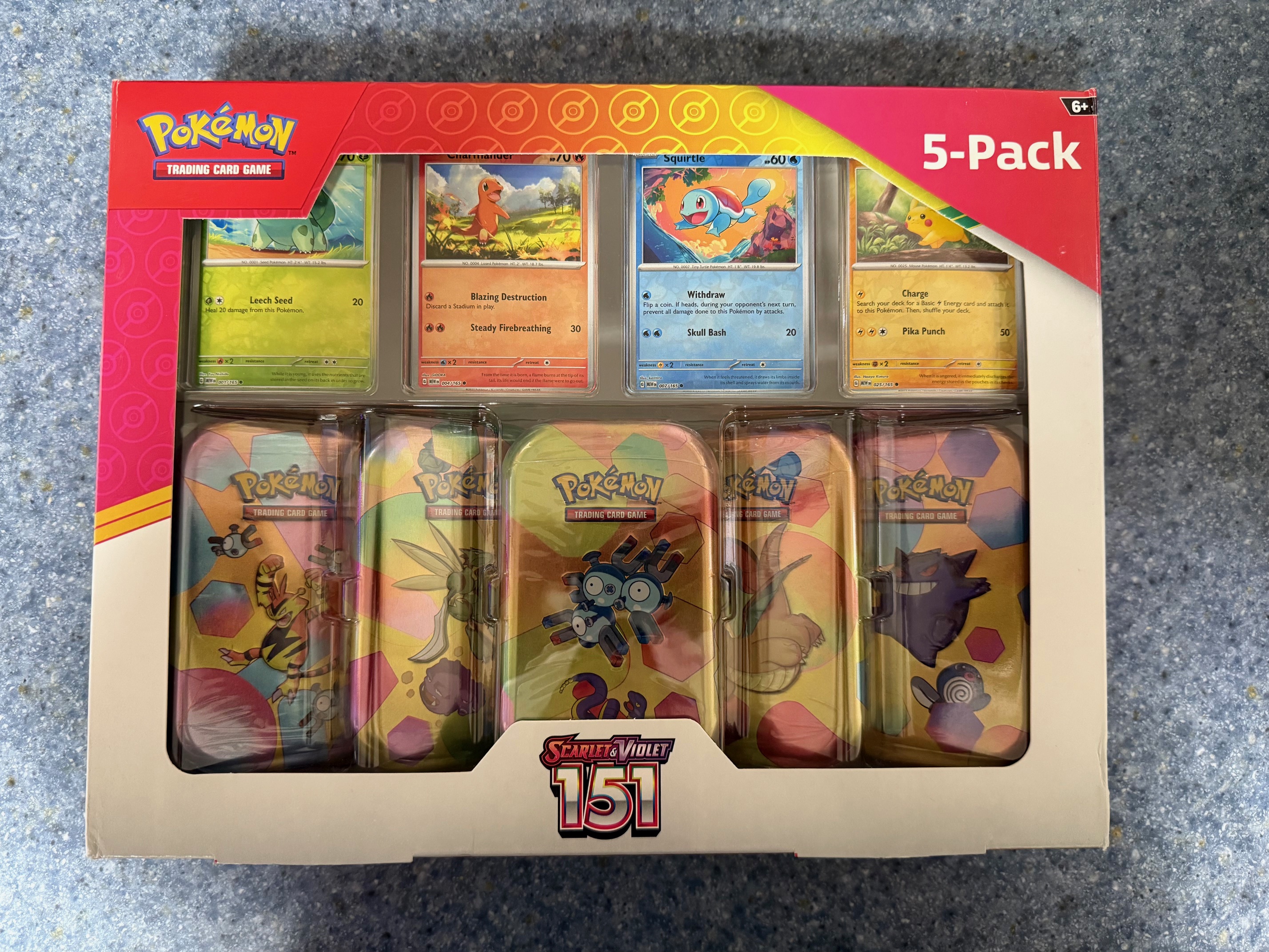 Pokemon TCG: Scarlet Violet 151 Costco 5 Tin Collection SV3.5 | eBay