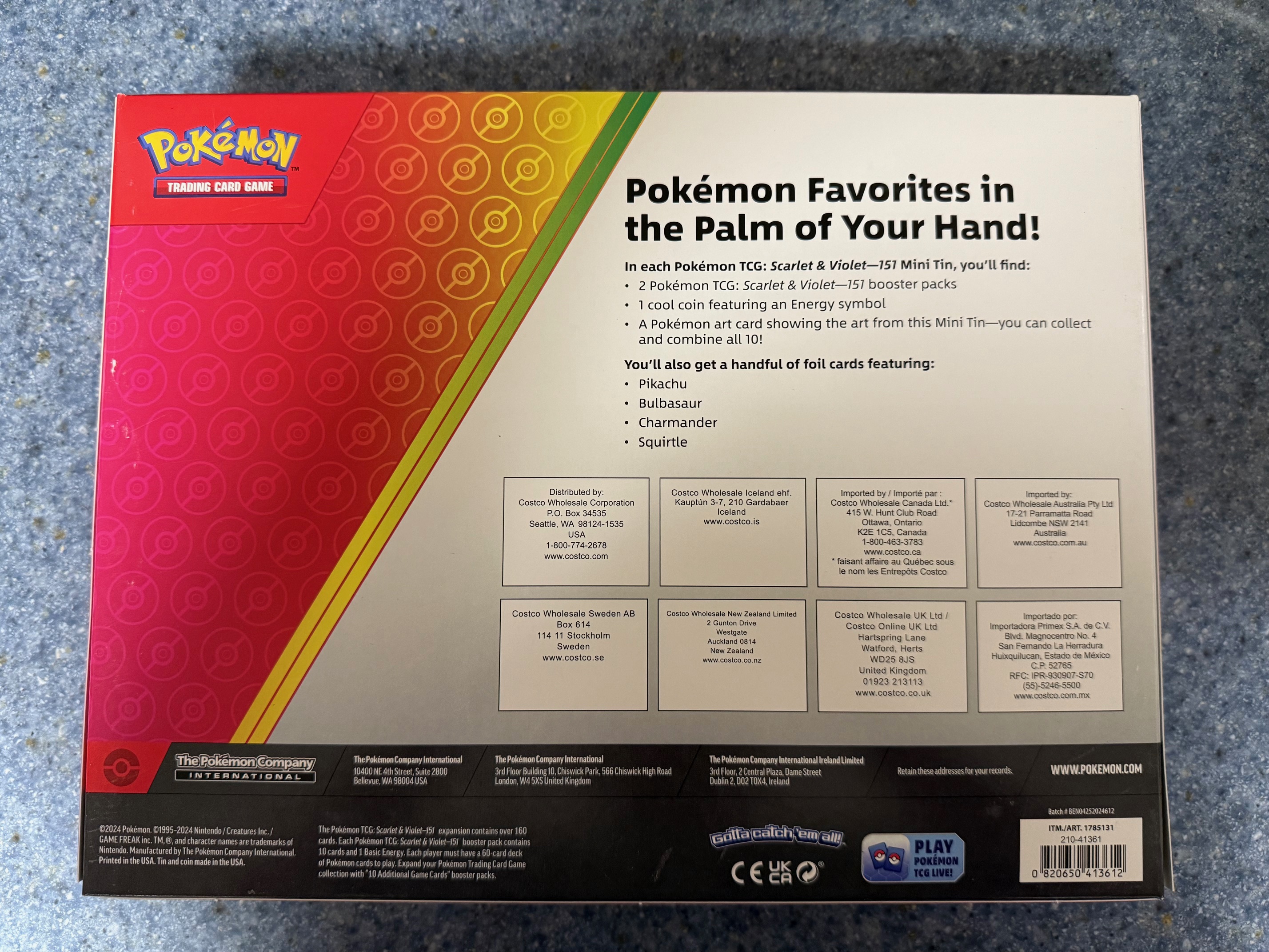 Pokemon TCG: Scarlet & Violet 151 Costco 5-Tin Collection (SV3.5) – Factory Sealed