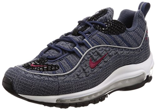 Nike Men's Air Max 98 QS Thunder Blue/Red 924462-400 Fashion Shoe - Picture 2 of 5