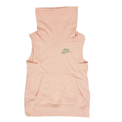 Nike Girl's Cowl Neck Sleeveless Hoodie Peach BQ6484-697 - Picture 5 of 5