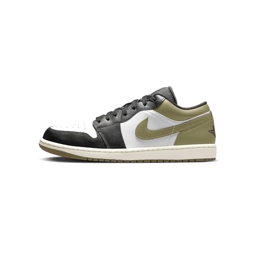 Nike Jordan 1 Low Medium Olive Black White 553558 092 Fashion Shoes