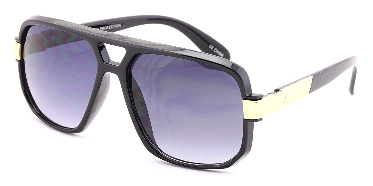GAZELLE SQUARE SPORT AVIATOR SUNGLASSES OVERSIZED RUN DMC HIP HOP RETRO DESIGNER - Picture 11 of 16