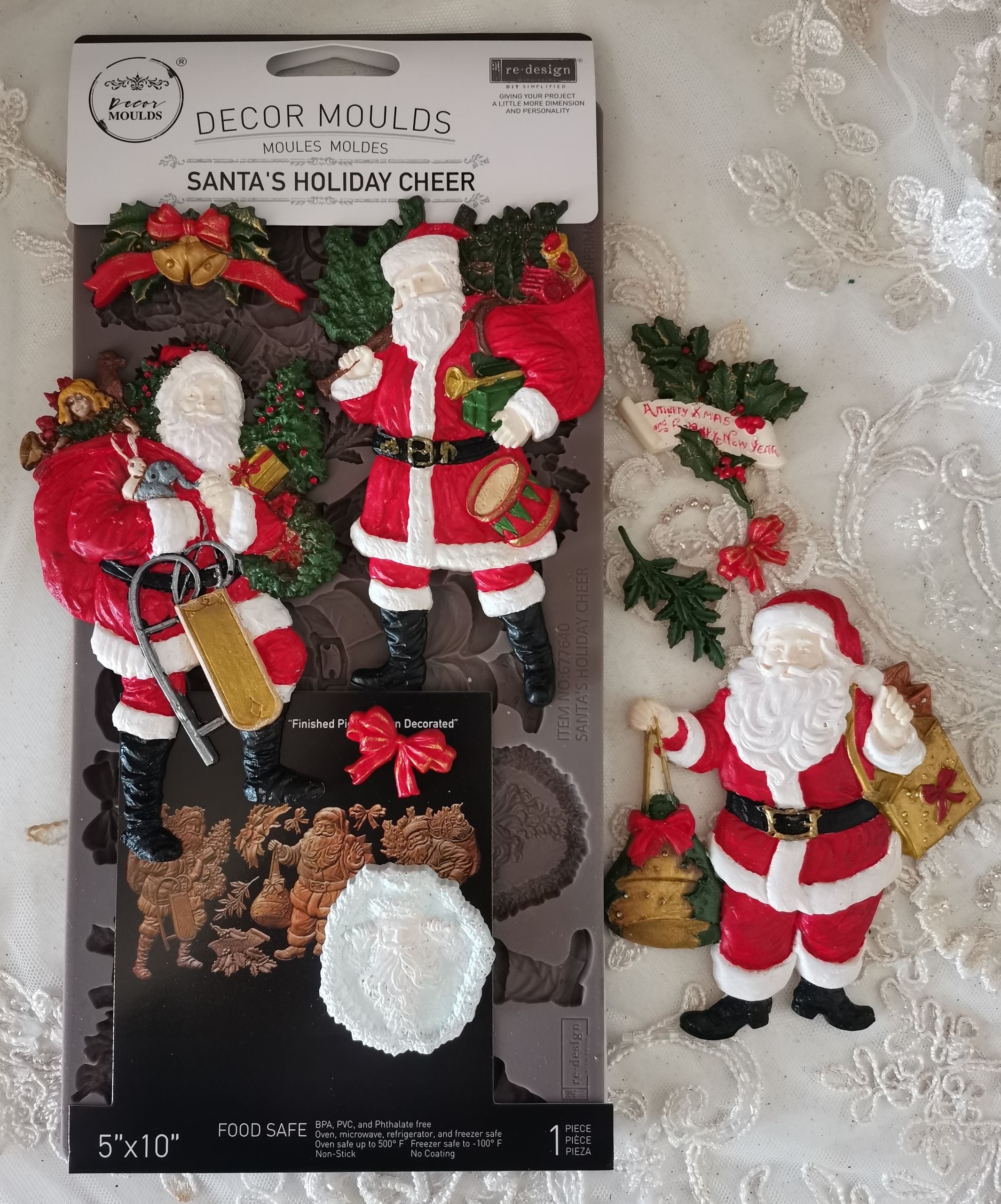 Santa's Holiday Cheer | 5" x 10 Silikon Dekor Form | Redesign mit Prima - Bild 2 von 6