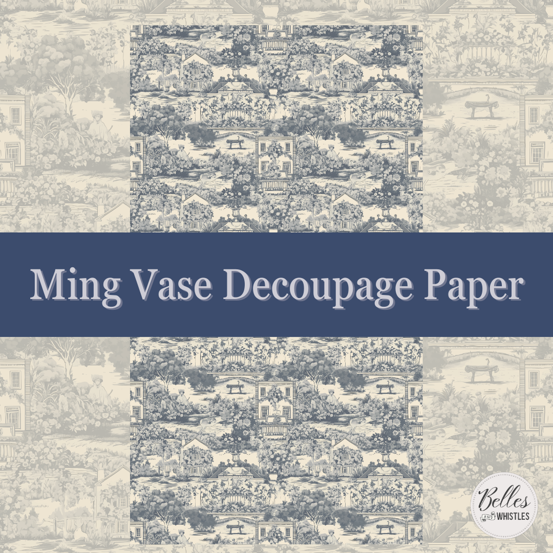 Blue Ming Vase | A3 Rice Paper | Paper for Decoupage | Dixie Belle