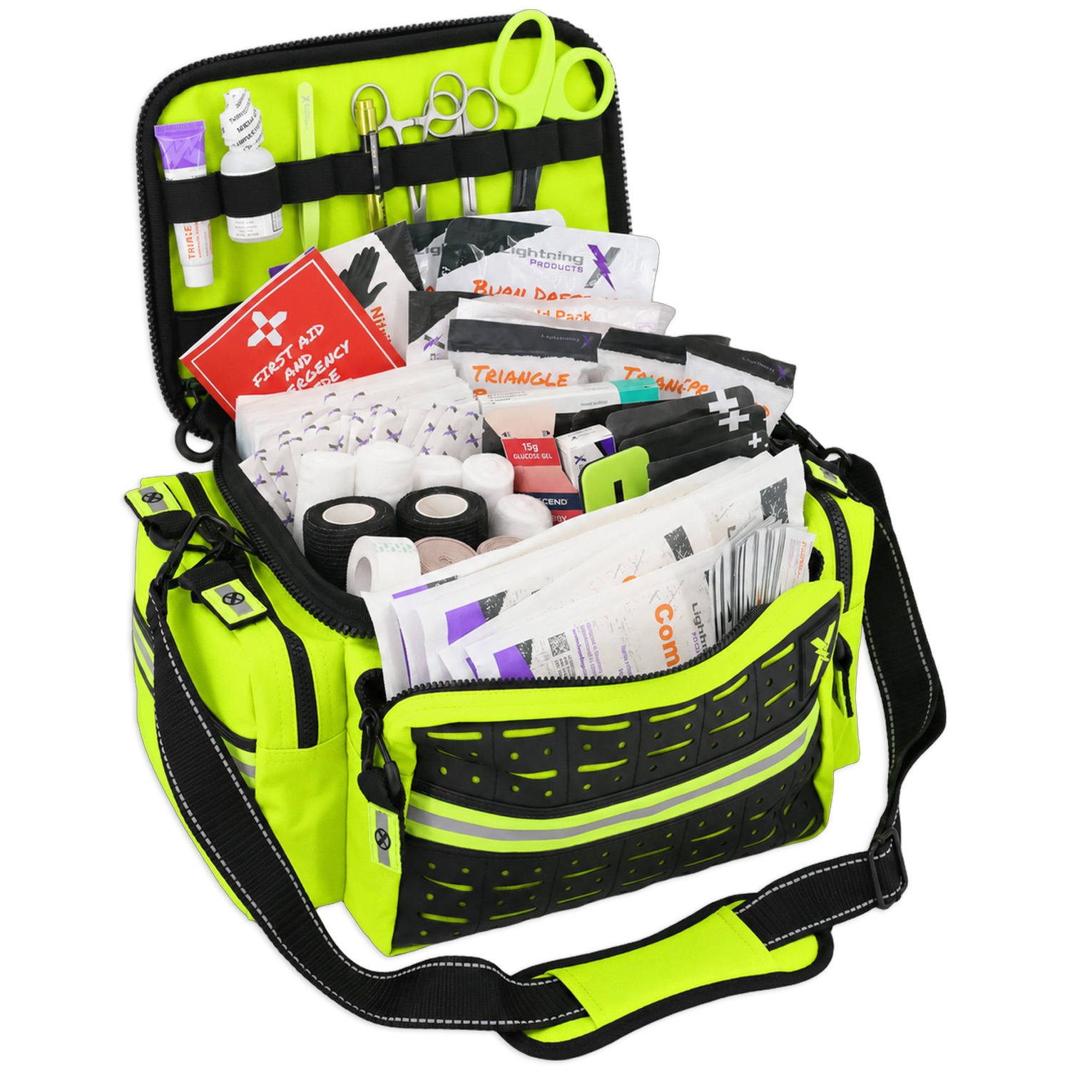 Lightning X Mid-Sized First Responder EMT Bag | LXMB25 | Fully Stocked First Aid