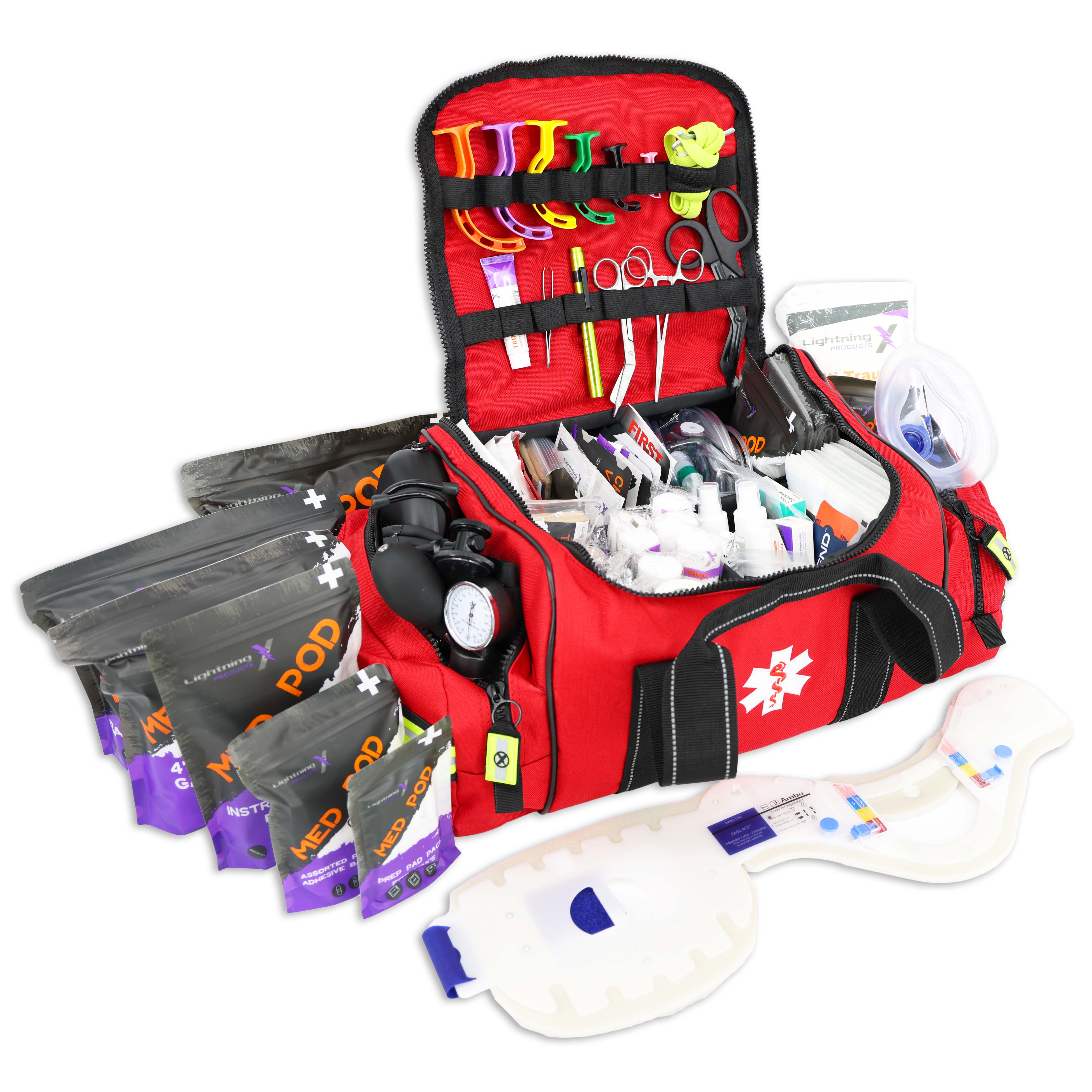 Lightning X Deluxe Stocked Large EMT First Aid Trauma Bag w/ Advanced Fill Kit C