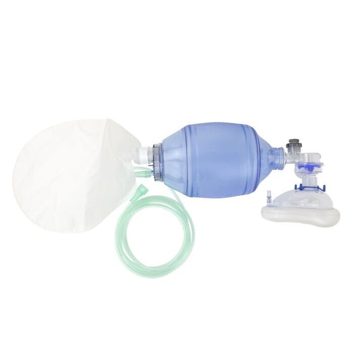 BVM Bag Valve Mask AMBU Bag Manual Pulmonary Resuscitator with 7 ft tubing
