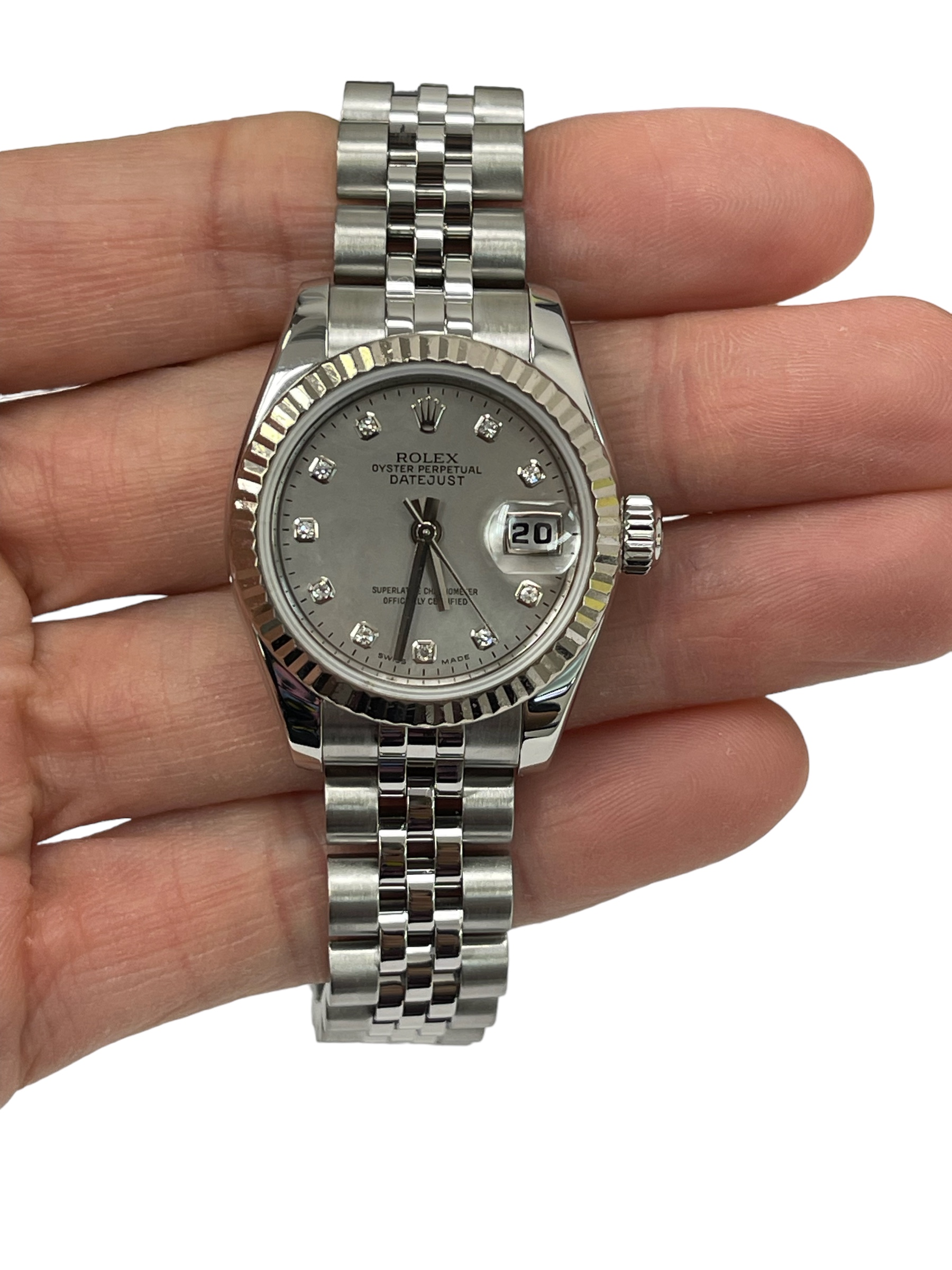 Rolex Lady's Datejust 26mm MOP Diamond Dial Ref 179174 | eBay