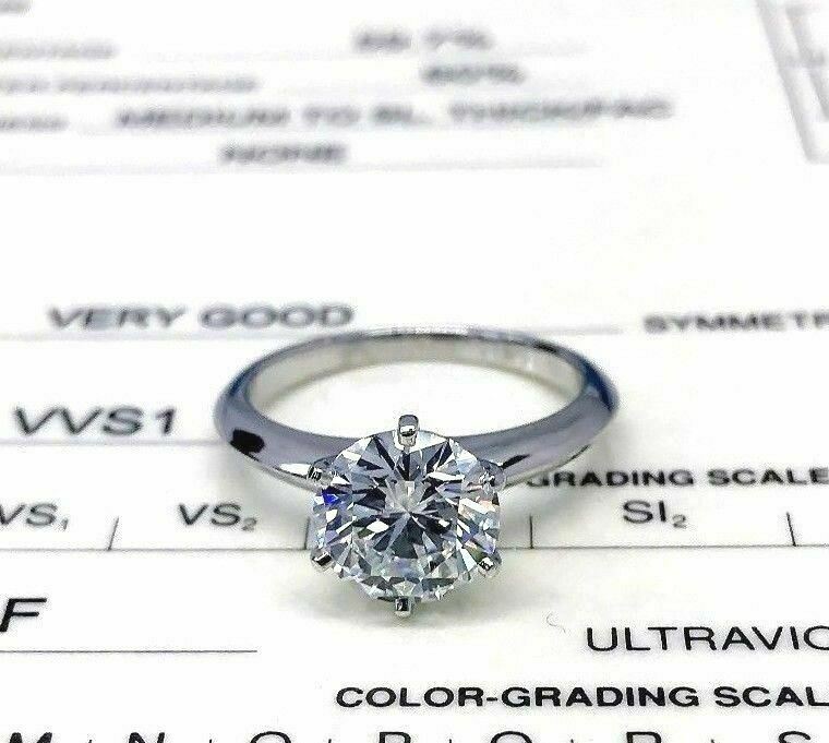 Tiffany Carats F VVS1 Round Diamond Platinum Solitaire